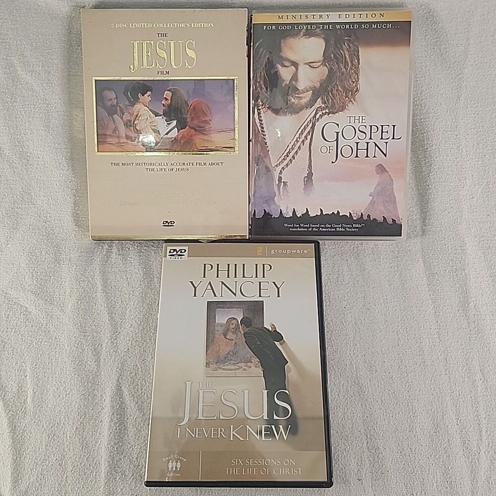 DVD Lot The Jesus I Never Knew, The Jesus Film 25th Anniver, The Gospel Of John